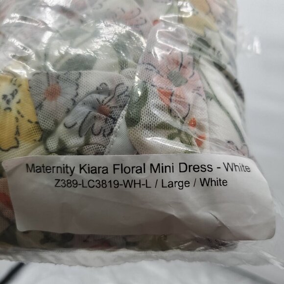 Bump Biddy Maternity Kiara Floral Mini Dress Women Size Large NWT - Picture 14 of 16